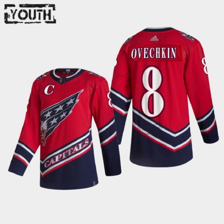Kinder Eishockey Washington Capitals Trikot Alexander Ovechkin 8 2020-21 Reverse Retro Authentic